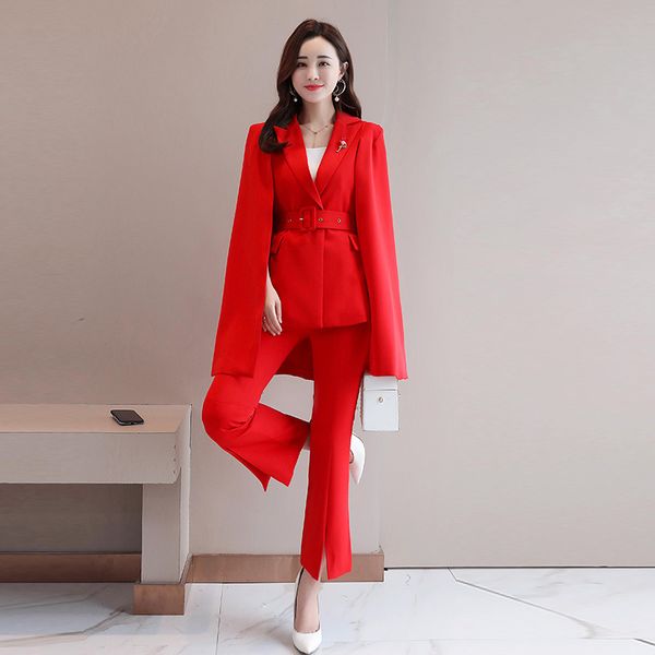 women's suit women's fashion solid color ocean cloak suit two-piece (jacket + pants) business casual, White;black
women's suit women's fashion solid color ocean cloak suit two-piece (jacket + pants) business casual, White;black
