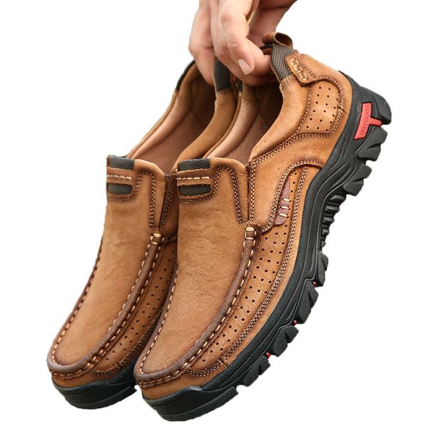 leather men's boots comfortable non-slip hiking shoes layer breathable leather sneakers outdoor hiking boots large size, Black
leather men's boots comfortable non-slip hiking shoes layer breathable leather sneakers outdoor hiking boots large size, Black
