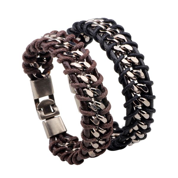 vintage braided genuine leather bracelet punk wide cuff hollow bracelet for men jewelry wholesale stainless steel bracelets, Black
vintage braided genuine leather bracelet punk wide cuff hollow bracelet for men jewelry wholesale stainless steel bracelets, Black