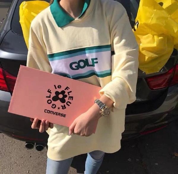 new fashion golf wang polo shirt lapel long-sleeved sweatshirt mixed colors terry skateboard shirt men and women lovers st xsq, Black
new fashion golf wang polo shirt lapel long-sleeved sweatshirt mixed colors terry skateboard shirt men and women lovers st xsq, Black