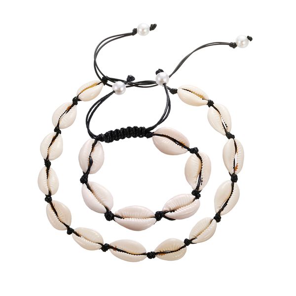 2pc/set women puka shell necklace bracelet set natural seashell conch braid rope collar choker bangle charm summer beach jewelry, Golden;silver
2pc/set women puka shell necklace bracelet set natural seashell conch braid rope collar choker bangle charm summer beach jewelry, Golden;silver