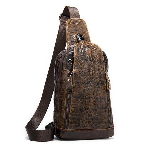 fashion men bag new genuine cowhide organizer sports leisure crocodile pattern chest bag headset hole shoulder
fashion men bag new genuine cowhide organizer sports leisure crocodile pattern chest bag headset hole shoulder
