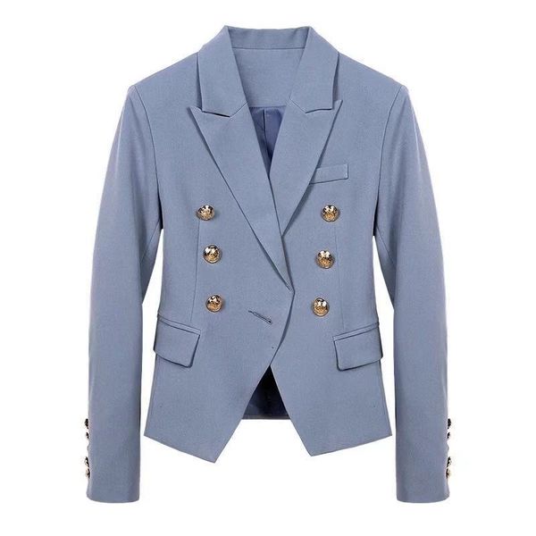 women blazers and jackets fashion 2019 new double-breasted short light blue professional coat jacket woman, White;black
women blazers and jackets fashion 2019 new double-breasted short light blue professional coat jacket woman, White;black