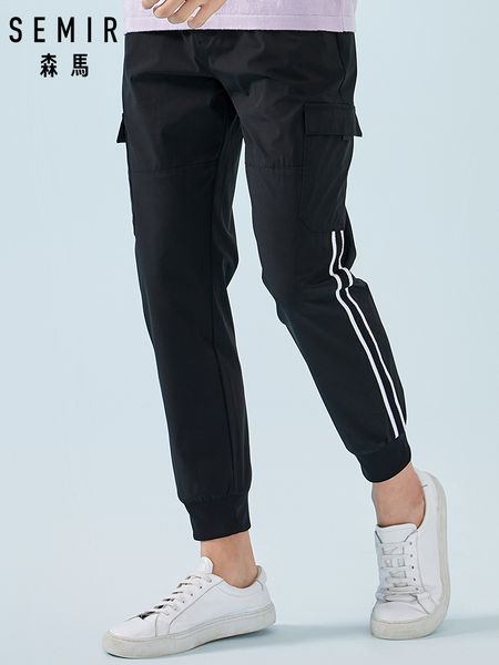 semir men cargo joggers sweatpants sport pants with side stripe men pull-on pants with elastic drawstring waistband for spring, Black
semir men cargo joggers sweatpants sport pants with side stripe men pull-on pants with elastic drawstring waistband for spring, Black