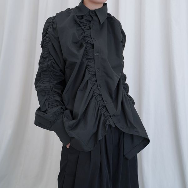 s-6xl 2019 new men's clothing hair stylist show design sensory pleated shirt plus size singer costumes, White;black
s-6xl 2019 new men's clothing hair stylist show design sensory pleated shirt plus size singer costumes, White;black