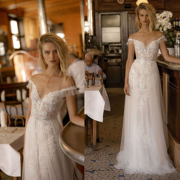 simple galikarten a line wedding dresses off shoulder sleeveless tulle lace applique wedding gowns floor length robe de mariée, White
simple galikarten a line wedding dresses off shoulder sleeveless tulle lace applique wedding gowns floor length robe de mariée, White