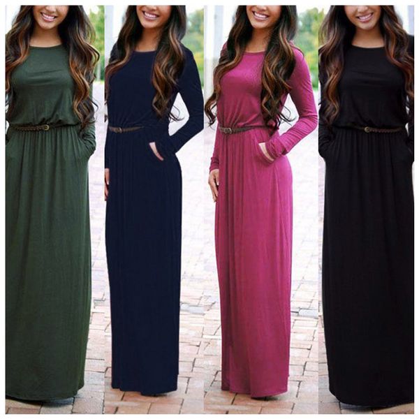 vintage vestidos longo jurken women maxi dress full sleeve casual dress autumn a line solid ropa mujer long dress, Black;gray
vintage vestidos longo jurken women maxi dress full sleeve casual dress autumn a line solid ropa mujer long dress, Black;gray