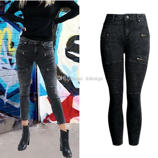 crop black biker jeans women slim fit leg stretch zippers patch motocycle denim pants, Blue
crop black biker jeans women slim fit leg stretch zippers patch motocycle denim pants, Blue