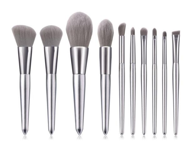10pcs makeup brushes set beauty tools silver handle flame brush brush eye shadow brush set
10pcs makeup brushes set beauty tools silver handle flame brush brush eye shadow brush set