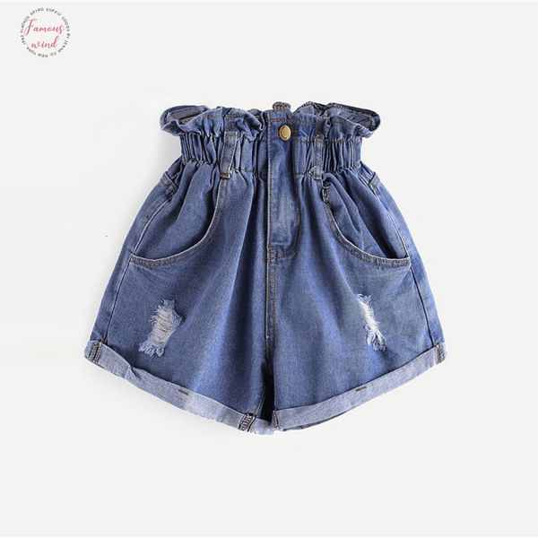 elastic waist ripped denim shorts 2019 blue fashion women summer button fly streetwear shorts posh high waist shorts, White;black
elastic waist ripped denim shorts 2019 blue fashion women summer button fly streetwear shorts posh high waist shorts, White;black