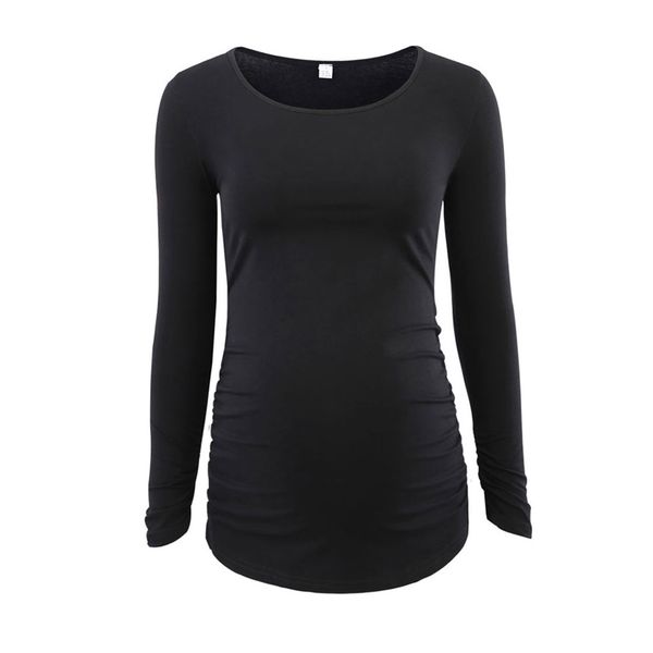 long sleeve maternity tunic blouse pregnancy t-shirt 2018 mama clothes flattering side ruching scoop neck shirt, White
long sleeve maternity tunic blouse pregnancy t-shirt 2018 mama clothes flattering side ruching scoop neck shirt, White