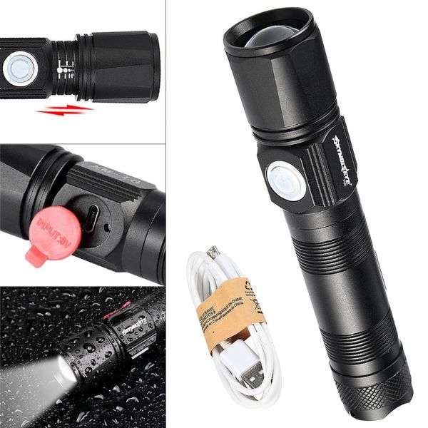 led flashlight t121 zoomable 2000lm t6 with usb recharge 3 modes flash waterproof torch lamp
led flashlight t121 zoomable 2000lm t6 with usb recharge 3 modes flash waterproof torch lamp