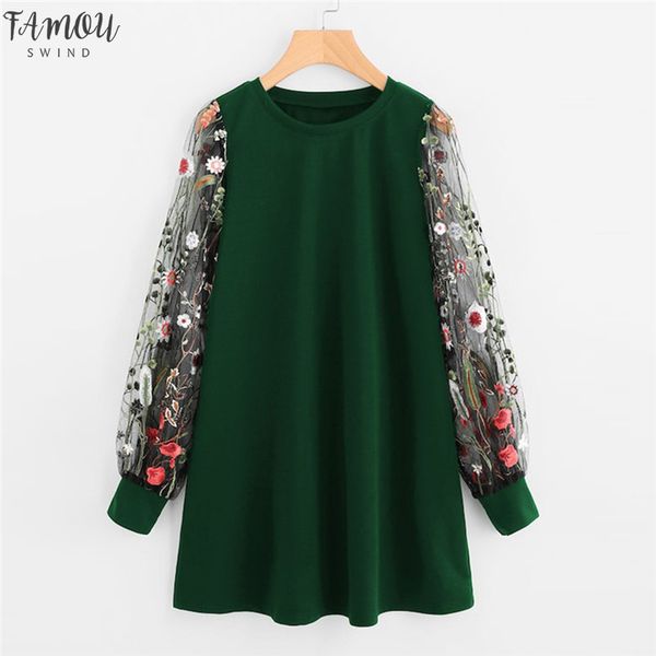 women dress 2020 fashion flower embroidered mesh o-neck long sleeve straight dress spring autumn pullover sweatshirt mini dress, Black;gray
women dress 2020 fashion flower embroidered mesh o-neck long sleeve straight dress spring autumn pullover sweatshirt mini dress, Black;gray