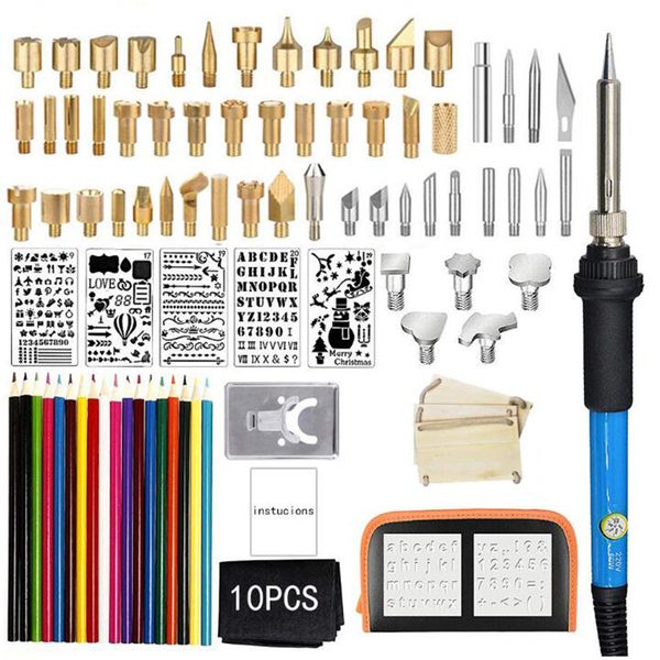 blue 60w adjustable soldering iron carving pyrography tool wood embossing burning soldering pen set welding kit
blue 60w adjustable soldering iron carving pyrography tool wood embossing burning soldering pen set welding kit