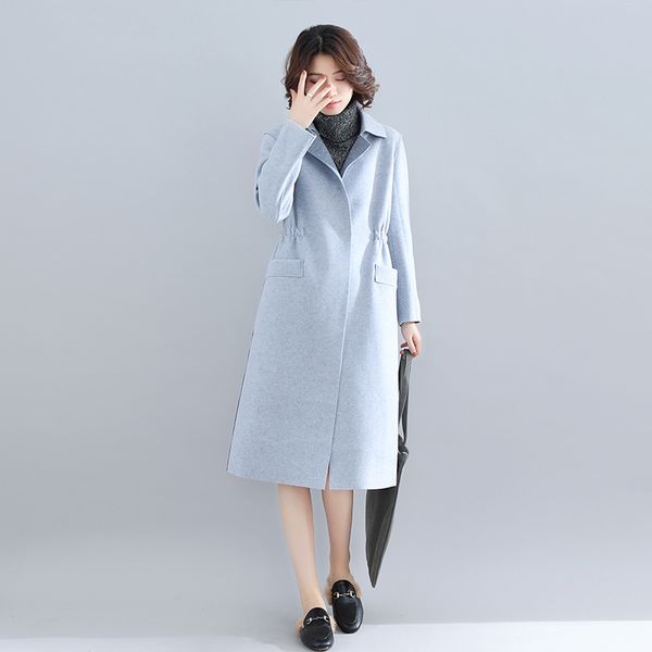 new 2019 autumn women simple grey white woolen cashmere long coat maxi female overcoat casacos manteau femme jacket yh478, Black
new 2019 autumn women simple grey white woolen cashmere long coat maxi female overcoat casacos manteau femme jacket yh478, Black