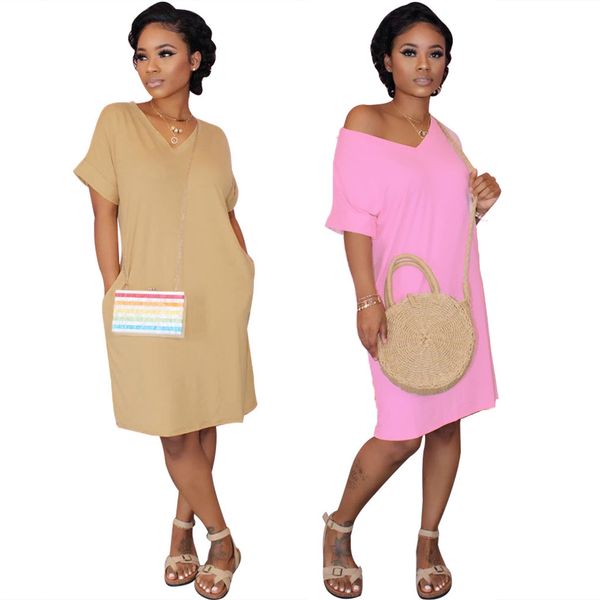 women summer mini dress v-neck short sleeve party night club casual t-shirt loose dresses vestidos, Black;gray
women summer mini dress v-neck short sleeve party night club casual t-shirt loose dresses vestidos, Black;gray