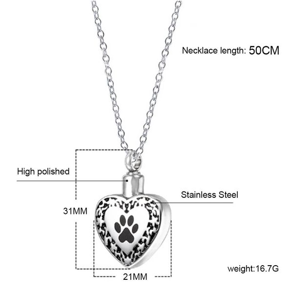 popular titanium steel heart pendant necklace for ashes memorial cremation jewelry with paw print for pet dog cat ashes se25
popular titanium steel heart pendant necklace for ashes memorial cremation jewelry with paw print for pet dog cat ashes se25