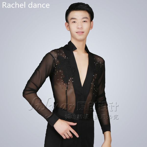 2017 new trendy stage performance sequins shirt long sleeve ballroom dance costumes men shirt latin modern dance clothing, Black;red
2017 new trendy stage performance sequins shirt long sleeve ballroom dance costumes men shirt latin modern dance clothing, Black;red