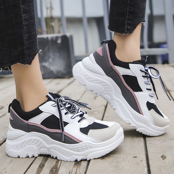 2020 spring new leather women's platform chunky sneakers fashion women flat thick sole shoes woman dad footwear f990 mx200425, Black
2020 spring new leather women's platform chunky sneakers fashion women flat thick sole shoes woman dad footwear f990 mx200425, Black