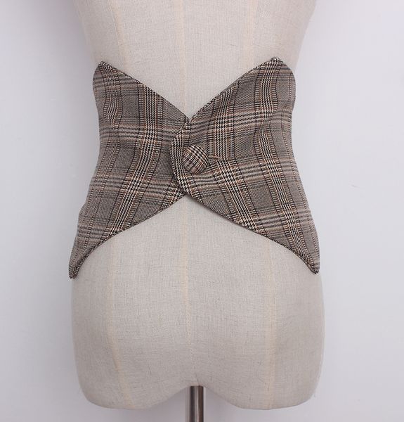 women's runway fashion plaid checked cummerbunds female vintage dress corsets waistband belts decoration wide belt r1230, Black;brown
women's runway fashion plaid checked cummerbunds female vintage dress corsets waistband belts decoration wide belt r1230, Black;brown