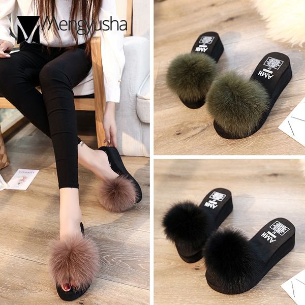 2019 femme pompon sandals wedges slippers women fur balls slides platform beach sandals sapato feminino ladies flipflop, Black
2019 femme pompon sandals wedges slippers women fur balls slides platform beach sandals sapato feminino ladies flipflop, Black