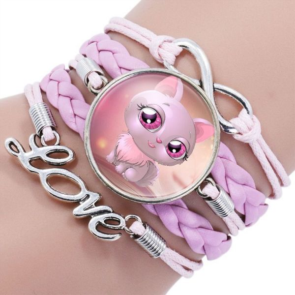 Cute Pink Cat Infinity Leather For Girls Hot Sale Handmade Rope Wrap Bracelets Bangles 11 Designs, Black
Cute Pink Cat Infinity Leather For Girls Hot Sale Handmade Rope Wrap Bracelets Bangles 11 Designs, Black