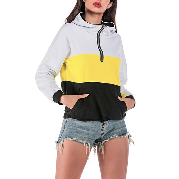 z 2019 hoodies women autumn winter loose contrast color stitching zipper sports windproof hooded pullover sweatershirt hood, Black
z 2019 hoodies women autumn winter loose contrast color stitching zipper sports windproof hooded pullover sweatershirt hood, Black