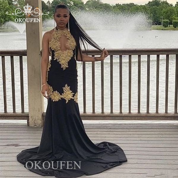 keyhole neck prom dresses with gold appliques 2020 black polyester satin african women long mermaid evening dress, White;black
keyhole neck prom dresses with gold appliques 2020 black polyester satin african women long mermaid evening dress, White;black