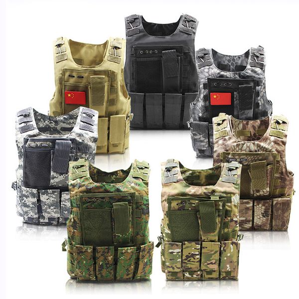wolf enemy camouflage hunting tactical vest wargame body molle armor hunting vest cs outdoor jungle equipment with, Camo;black