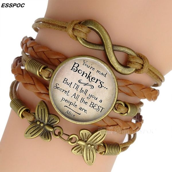 women's fashion brown leather bracelets funny quote print glass cabochon inifity bracelet bangle women fashion accessories gifts, Golden;silver
women's fashion brown leather bracelets funny quote print glass cabochon inifity bracelet bangle women fashion accessories gifts, Golden;silver