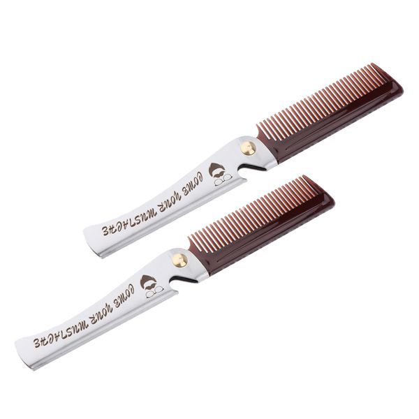 2 pieces fine tooth folding brush combs for men hair, beard, and mustache styling, pocket size, Silver
2 pieces fine tooth folding brush combs for men hair, beard, and mustache styling, pocket size, Silver