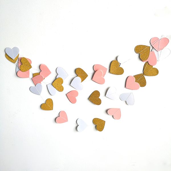 5m wedding garland pink white gold heart garland banners p prop paper valentines day wedding party decoration
5m wedding garland pink white gold heart garland banners p prop paper valentines day wedding party decoration