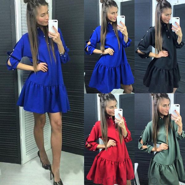 hirigin ball gown dress 2018 women's casual long sleeve plain dress evening party short mini, Black;gray
hirigin ball gown dress 2018 women's casual long sleeve plain dress evening party short mini, Black;gray