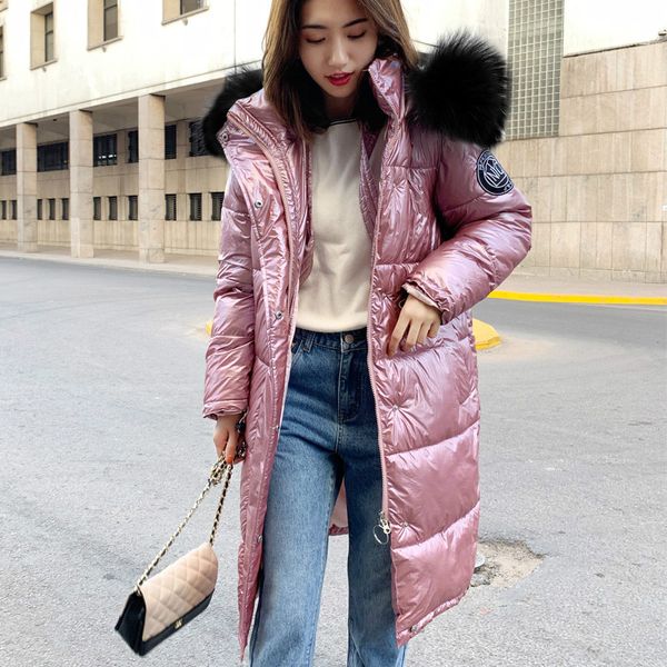 2019 big fur collar glossydown cotton winter jacket women warm thick hooded hat long coat female parka sf5, Black
2019 big fur collar glossydown cotton winter jacket women warm thick hooded hat long coat female parka sf5, Black