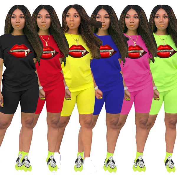 m1072 2020 new ladies casual short-sleeved suit explosion models european and american fashion casual lips zipper two-piece suit, White
m1072 2020 new ladies casual short-sleeved suit explosion models european and american fashion casual lips zipper two-piece suit, White