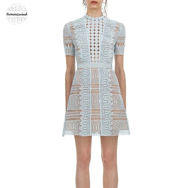 lace dress self spring portait 2019 summer runway hollow out sky blue water women short sleeve mini dress vestidos, Black;gray
lace dress self spring portait 2019 summer runway hollow out sky blue water women short sleeve mini dress vestidos, Black;gray