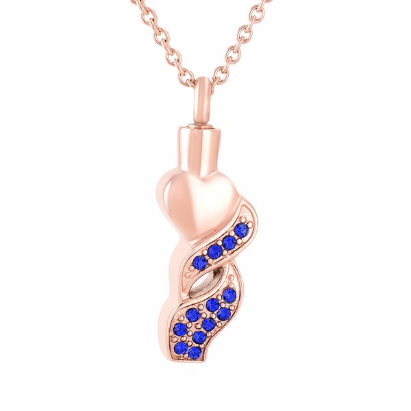 ijd9841 rose gold heart shaped blue crystal stainless steel cremation keepsake pendant for ashes urn funeral memorial souvenir jewelry, Silver
ijd9841 rose gold heart shaped blue crystal stainless steel cremation keepsake pendant for ashes urn funeral memorial souvenir jewelry, Silver