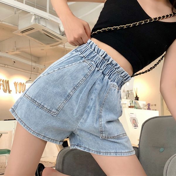 summer elastic waist big pockets women denim shorts female all-match a-line jeans shorts 2019 casual wide leg hot, White;black
summer elastic waist big pockets women denim shorts female all-match a-line jeans shorts 2019 casual wide leg hot, White;black