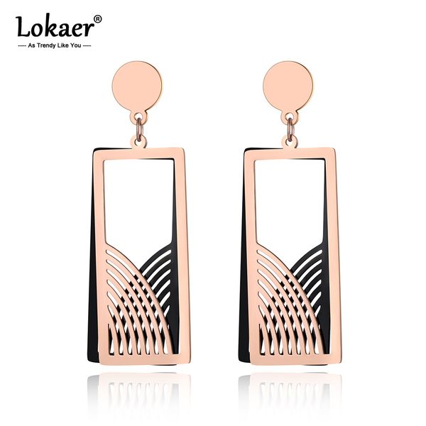 lokaer trendy titanium steel geometric rectangle earrings for women girls bohemia rose gold hyperbole earrings jewelry e19186, Golden;silver
lokaer trendy titanium steel geometric rectangle earrings for women girls bohemia rose gold hyperbole earrings jewelry e19186, Golden;silver
