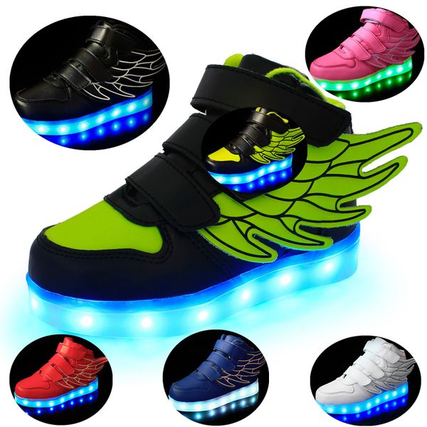 2020 new autumn and winter wings children's light shoes usb charging flash led boys girls shoes kids glowing luminous sneakers, Black
2020 new autumn and winter wings children's light shoes usb charging flash led boys girls shoes kids glowing luminous sneakers, Black