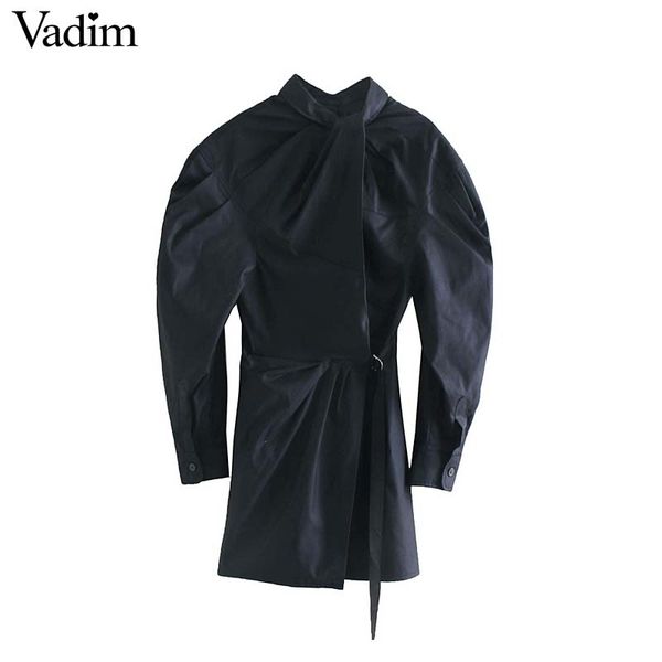 casual dresses vadim women retro solid mini dress sashes back zipper buttons puff sleeve female vintage chic vestidos qc803, Black;gray
casual dresses vadim women retro solid mini dress sashes back zipper buttons puff sleeve female vintage chic vestidos qc803, Black;gray