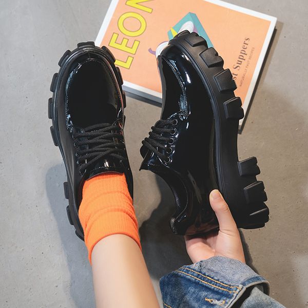 women oxford shoes flats autumn clogs platform 2019 fashion women's casual female sneakers british style round toe leather, Black
women oxford shoes flats autumn clogs platform 2019 fashion women's casual female sneakers british style round toe leather, Black