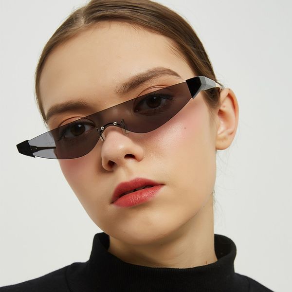 retro small cat eye men sunglasses shades for women rimless mirror clear cateye sun glasses, Black
retro small cat eye men sunglasses shades for women rimless mirror clear cateye sun glasses, Black