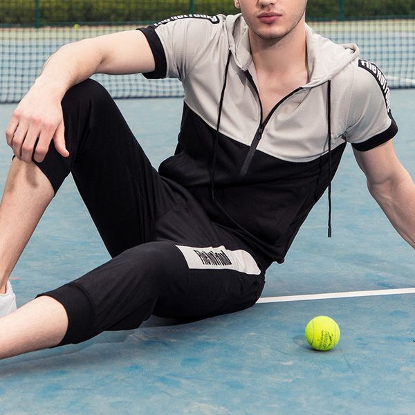 2020 men summer sportwear set short sleeve hoodies and short sweatpant tracksuit men set casual mens sporting streetwear gymwear, Gray
2020 men summer sportwear set short sleeve hoodies and short sweatpant tracksuit men set casual mens sporting streetwear gymwear, Gray