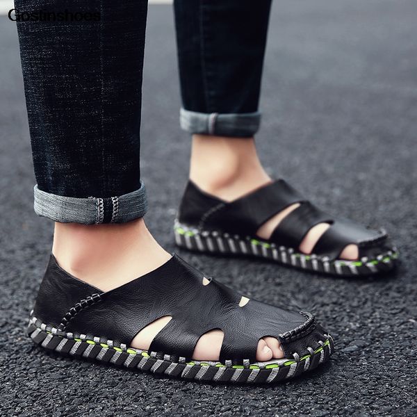 sandals sandalias de playa gladiator for men closed toe fashion genuine leather rome casual sandale homme cuir, Black
sandals sandalias de playa gladiator for men closed toe fashion genuine leather rome casual sandale homme cuir, Black