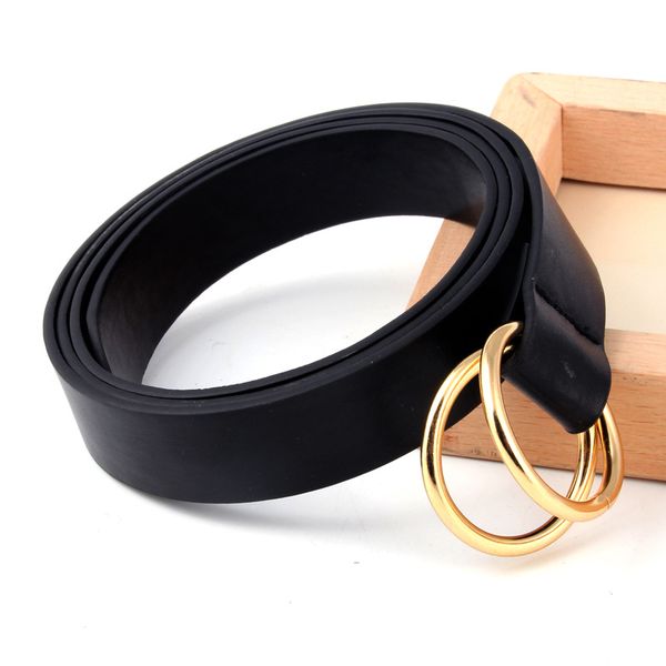 pu leather belt for women double ring round circle gold buckle belt fashion knotted female waist belts cinturon mujer, Black;brown
pu leather belt for women double ring round circle gold buckle belt fashion knotted female waist belts cinturon mujer, Black;brown
