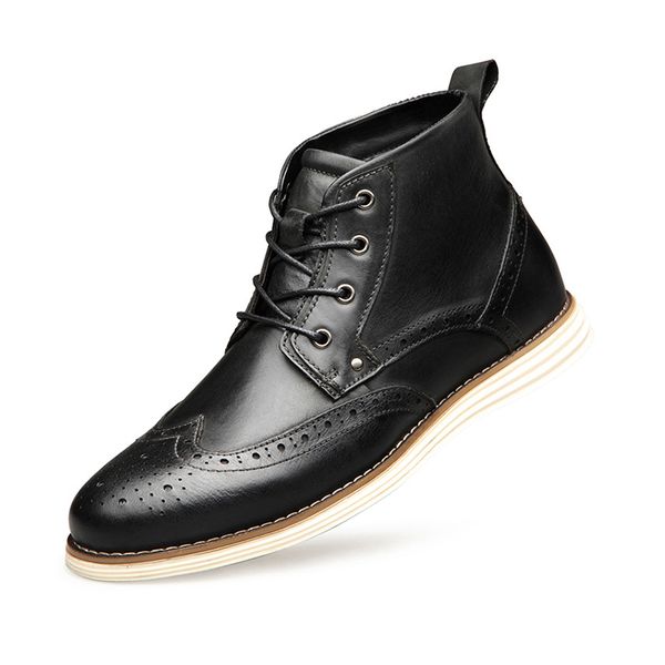 men's real leather boots brock high shoes designer martin boots lace-up trade men's shoes with box eu46, Black
men's real leather boots brock high shoes designer martin boots lace-up trade men's shoes with box eu46, Black