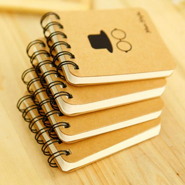 Pocket Notepads Cowhide Paper Coils Portable Notebook Beard Notepad Mini Journal Pocket Memos Office School Supplies