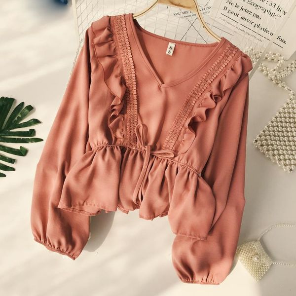 designer women blouses drawstring sash ruffles women blouse lace patchwork vintage blusa 2019 spring v neck solid slim fashion lady, White
designer women blouses drawstring sash ruffles women blouse lace patchwork vintage blusa 2019 spring v neck solid slim fashion lady, White