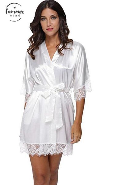 bridesmaid short satin wedding bride robe lace kimono sleepwear summer female bathrobe lingerie clothes home femme l3, Black;red
bridesmaid short satin wedding bride robe lace kimono sleepwear summer female bathrobe lingerie clothes home femme l3, Black;red